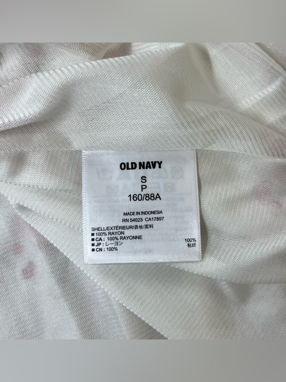 🌸 Old Navy White Cami Dress w/ Floral Print~Women’s Sz Sm~Spaghetti Straps~Lined - Picture 13 of 15